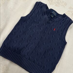 Ralph Lauren Dark Blue Knit Vest with Red Logo